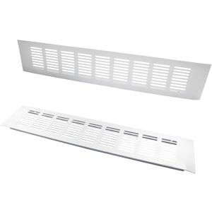 2 Pcs Air Vent Grille Cover, 16 x 3 Inch / 400 x 80mm Silver Rectangle Vent Cover, Stainless Steel Grill Cover for Ceiling, Wall, Cabinet, Cupboard Wardrobe Ventilation
