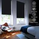 Blackout Shades for Bedroom Windows, Portable Blackout Blinds No Drilling or Tools, UV Protection, Temporary Roller Window Shades Cover for Living Room Office or Rv Travel (23" W72" H, Black)