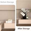 R RUISHENG 3 Tier Small Tree Bookshelf Storage Organizer Shelves Floor Standing Bookcase Desk Wood Storage Rack for Home Office Living Room Bedroom Display for Book Magazine CD Manga Black