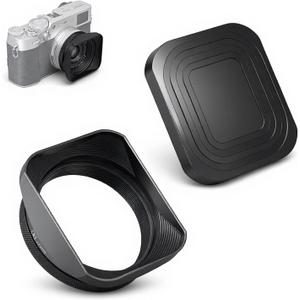 X100VI Lens Hood Shade，with Cap and 49mm Adapter Ring Kit for Fuji X100VI Fujifilm X100V X100F X100 X100S X100T X70 Camera (Black)