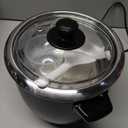 Elite Gourmet ERC006SS 6-Cup Electric Rice Cooker with Stainless Steel Inner Pot, Makes Soups, Stews, Porridges, Grains and Cereals, 6 cup (3 cups uncooked), Black