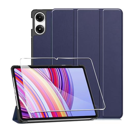 Suttkue for Xiaomi Redmi Pad Pro/Xiaomi Poco Pad Case,high qualit Hard Shell, Lightweight,Quality PU,Scratch Resistant, with Stand Function and Auto Sleep/Wake Function 12.1 inch case-Blue