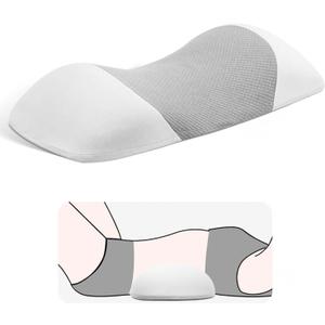 Lumbar Support Pillow for Sleeping,Premium Memory Foam Lower Back Pain Relief Bed Rest Support Pillows for Car Bed,Couch,Waist Support Care Cushion,Sleep Lumbar Pillow (Light Grey)