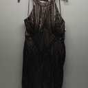 NIGHTWAY Knee Length Sequined Cocktail Dress W/Cleo Collar & Open Back Ize 14P