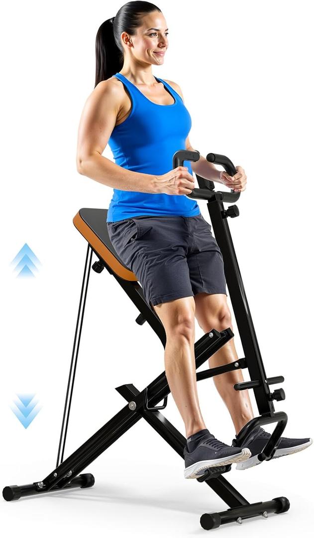 Deep Squat Machine Trainer, Rowing Machine for Home, Easy Setup & Foldable Exercise Equipment with Adjustable Resistance, Glute Trainer Machine, Abs & Leg Home Workout Machine