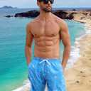 Angel season Men's 7" Quick Dry Swim Trunks with Compression Liner 2025 New Beach Board Shorts Bathing Suit with Pockets (Blue, S)