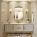 Vintage Gold Mirror, 30"x 40" Antique Gold Arched Wall Bathroom Mirrors