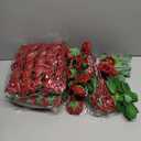 AmyHomie Artificial Flower Dark Red Rose 100pcs Real Looking Fake Roses w/Stem for DIY Wedding Bouquets Centerpieces Arrangements Party Baby Shower Valentines Day Christmas Tree Decorations