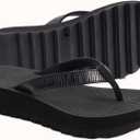 KuaiLu Flip Flops for Women With Arch Support Ladies Soft Yoga Mat Cushion Platform Thong Sandals Dressy Womans Lightweight Summer Slip On Beach Flip Flop Sandles, Black US6