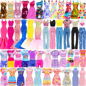 18 Set Doll Clothes Includes 8 Fashion Dresses 2 Long Evening Dress 2 Sequin Dresses 6 Tops 2 Pants 2 Skirts 2 Shorts Casual Outfits for 11.5 Inch Girl Dolls