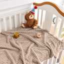 Soft Fleece Baby Blanket Ultra Cozy Baby Blankets for Boys Girls Warm and Lightweight Infant Toddler Newborn Receiving Gift with Reversible Stripes for Crib Stroller, 30x40 Inch, Linen