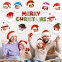 Glenmal 50 Pcs Christmas Santa Cutouts for Classroom Bulletin Board Decoration with Merry Christmas Letter Cut Outs and 100 Pcs Glue Points Xmas Cutout with Photo Space for DIY Photo Craft Party Decor