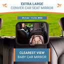 Shatterproof Baby Car Mirror, Fully View Infant in Rear Facing Car Seat - Newborn Safety, Crash Tested & Extra Wide, Crystal Clear, 100% Lifetime Satisfaction Coverage, Easy Install by Cozy Greens