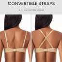 Deyllo Women's Push Up Bra Deep V Underwire Bra Full Coverage Lightly Padded Bras (32C, Nude)