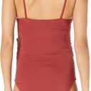 Amazon Essentials Women's Maternity Ruched V-Neck Swimsuit with Adjustable Straps, Small