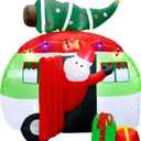 ATDAWN 7 ft Christmas Inflatable Santa Claus Driving a Car with Christmas Tree and Gift Boxes, Blow Up Lighted Yard Decoration, Inflatable Christmas Holiday Outdoor Lawn Yard Garden Decorations