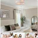 Gold Flush Mount Ceiling Fans with Lights, 20" Caged Boho Ceiling Fan with Light and Remote, Bladeless with 6 Speeds for Bedroom, Nursery, Living Room