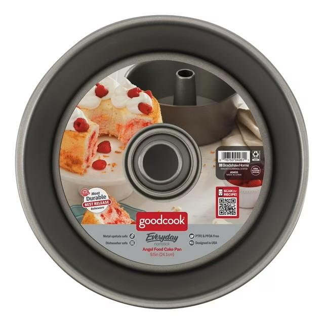GoodCook Everyday Nonstick Steel Angel Food Pan, 9.5", Gray