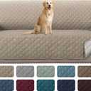 H.VERSAILTEX Reversible Sofa Cover Couch Cover for 3 Cushion Couch Water Resistant Furniture Protector for Pets Durable Sofa Slipcover with Non Slip Elastic Strap(Sofa, Khaki/Beige)