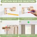 5/8 Diameter Curtain Rods 30-90 Inch, for 30-84 Inch Windows, Adjustable Splicing Wood Grain Curtain Rods for Windows with Brackets, Window Rod Long Small Curtains Rod, 1 Pack