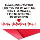 2 x TQDaiker Valentine's Day Card for Husband or Wife, Funny Marriage Quote, Heart Design Happy Valentine's Day Greeting Card,Envelope Included.