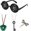 ANZWTLOYY Button Eyes Glasses Halloween Costume Stuff Accessories Horror Movie Inspired Button Glasses