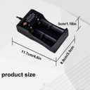 Adjustable Battery Charger with USB Smart Universal 2-Bay Charger Universal Lithium 18650 Battery Charger for 3.7V Li-ion 10440 14500 16340 16650 14650 13350 18500 18650 26650 - No Battery