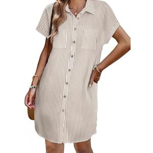 Zeagoo Women's Summer Dress 2025 Cotton Button Down Short Sleeve Tshirt Dresses Casual Flowy V Neck Loose Mini Beach Dress M Zeagoo Women's Summer Dress 2025 Cotton Button Down Short Sleeve Tshirt Dresses Casual Flowy V Neck Loose Mini Beach Dress M