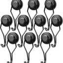 MIKEDE Magnetic Hooks 10 Pack 80Lbs Heavy Duty Neodymium Magnet Hooks Black Magnetic Swivel Hooks for Hanging Rust Proof Strong Magnets with Hook Magnetic Metal Hanger for Storage (12.66 in)