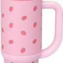 Ello Oasis 18oz Stainless Steel Kids Tumbler with Handle & Retracting Straw, 100% Leakproof, Double-Wall Vacuum Insulated, Kids Water Bottle for School, BPA Free + Dishwasher Safe, Strawberries