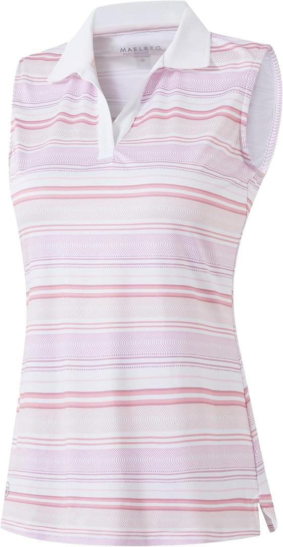 M MAELREG Womens Polo Shirts Short Sleeve V-Neck Collared Golf Tennis Shirt Moisture Wicking Tank Top Womens Golf Shirts, M