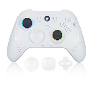 ROTOMOON HD151-S Wireless Game Controller with 7 Colors LED Lighting Compatible with Xbox One S/X, Xbox Series S/X, with 2.4G Wireless Adapter, 3.5mm Audio Jack Gaming Gamepad, Turbo/Programmable