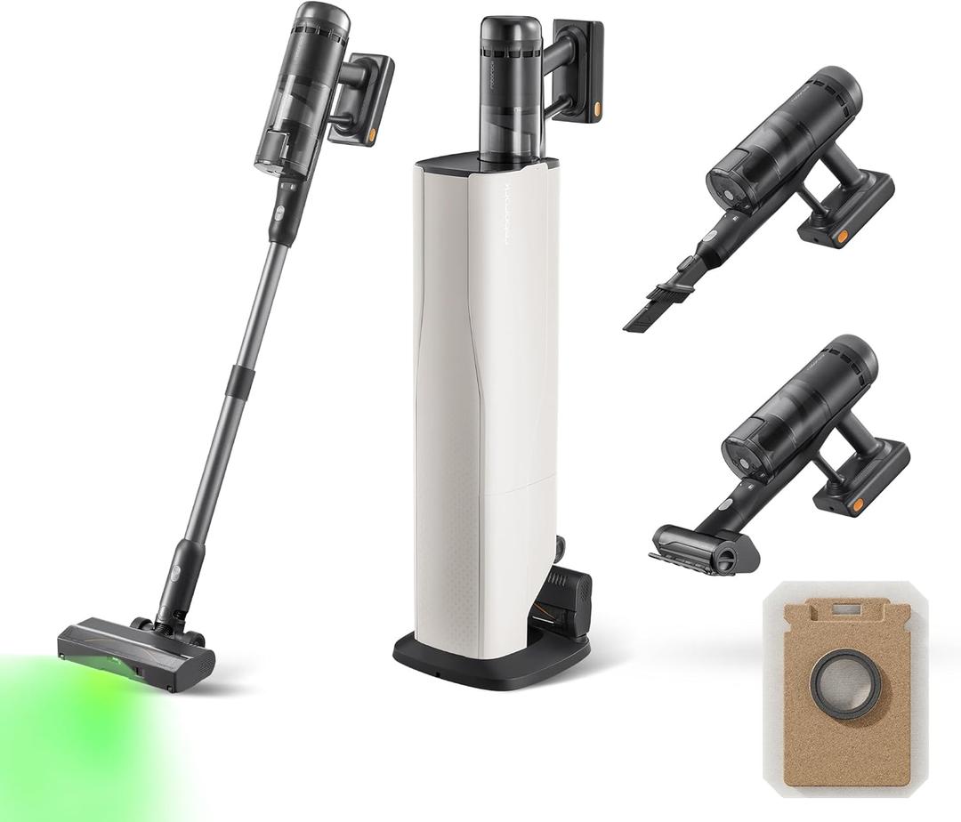 roborock H60 Hub Ultra Cordless Vacuum Cleaner with Auto-Empty Dock, 210AW Suction Stick Vacuum Cleaners for Home and Pet Hair, Rechargeable, 90-Min Runtime, Anti-Tangle Brush, 140 LED Dust Detection
