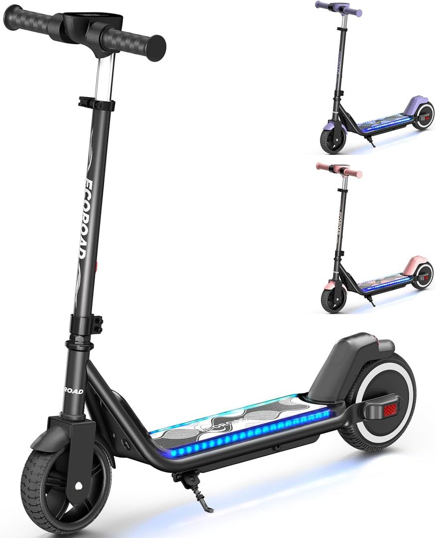 ECOROAD EK6 Kids Electric Scooter for 6-12 3/6/10mph 6.5" Solid Tires
