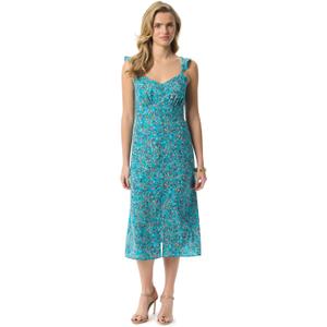 Jessica Simpson Women's Sahira Fitted Maxi Dress with Front Slit Standard (Blue, M)