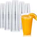FOCUSLINE 200 Pack 16 oz Clear Plastic Cups, Large Disposable Cups Plastic Party Cup, 16 Ounce Heavy duty Clear Cups for Party, Thanksgiving, Halloween, Christmas
