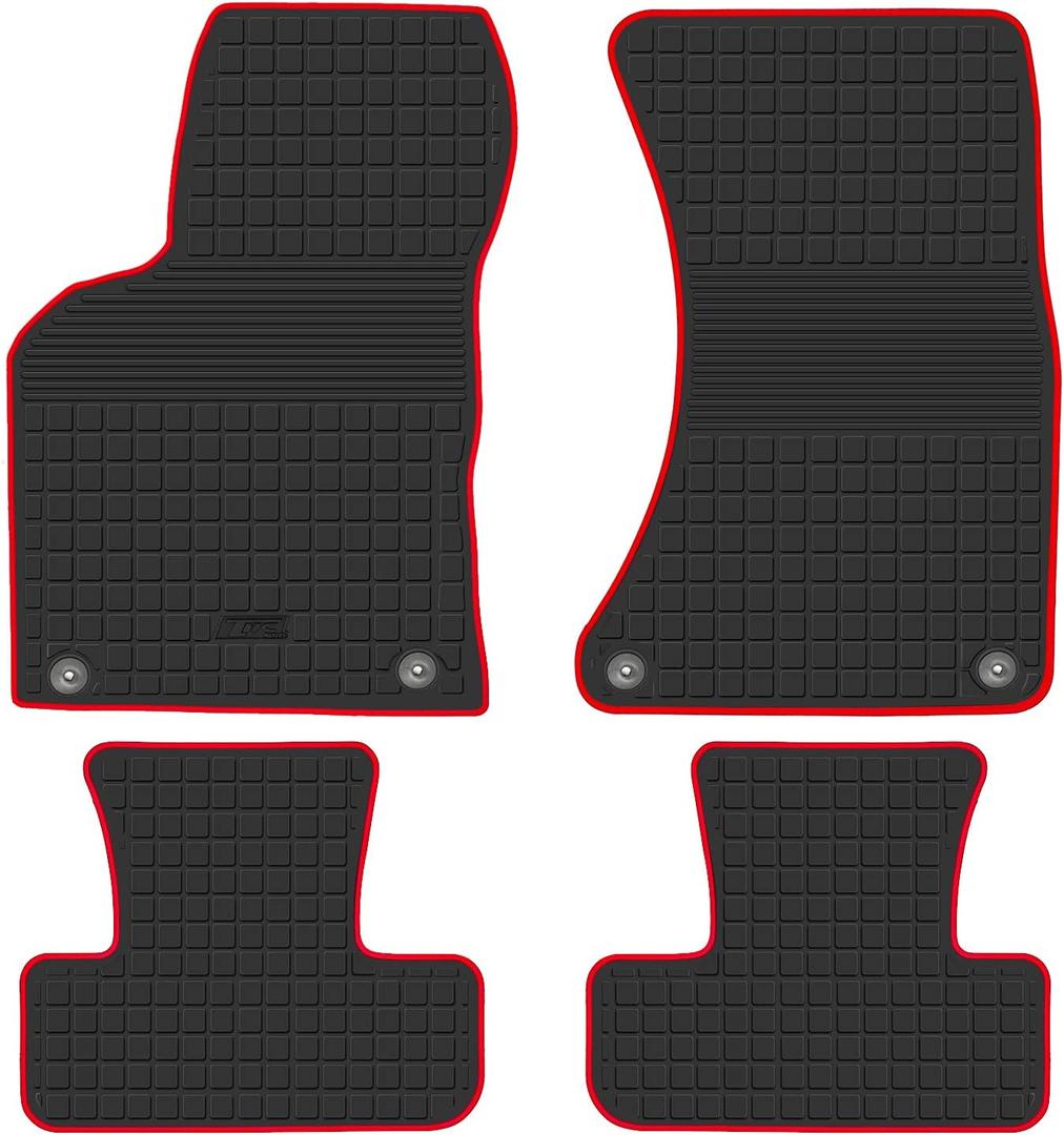 HD-Mart Car Floor Mats Rubber for Audi Q5 SQ5 2009-2017 Custom Fit Black and Red Automotive Floor Mats All Weather Floor Liner Set Waterproof Odorless Car Mats for Audi Q5/SQ5 2017-2009 1st & 2nd Row
