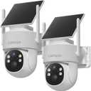 2K Solar Security Cameras Wireless Outdoor, 5/2.4Ghz WiFi Cameras for Home Security, Color Night Vision, Human Detection, Two-Way Audio, SD/Cloud Storage(2 Cameras)