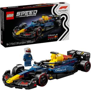 LEGO Speed Champions Oracle Red Bull Racing RB20 F1 Race Car Model Kits - Building Set for Adults, Ages 18+ with Realistic Features - Red Bull F1 DIY Crafts for Display - Gift Idea for Fans - 77243