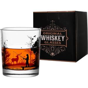 Old Fashioned Whiskey Glasses, Stemless Wine Glasses with Gift Box, 10Oz Rocks Glass for Scotch Cocktail Bourbon Vodka Liquor, Unique, Husband, Father's Day, Anniversary