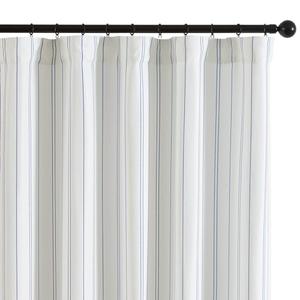 Blue and White Striped Curtains 84 Inch Length for Living Room Chalk Striped Pattern Farmhouse Curtains Light Filtering Drapes Rod Pocket Window Treatments, W40 x L84, 1 Panel Blue