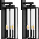 20in Large Outdoor Wall Light Fixtures, Exterior Lighting Fixtures Porch Sconces Wall Mounted, Waterproof Black Outdoor Wall Lanterns Lamps, Outside Lights for House Patio Front Door Entryway, 2-Pack (19.6inch)