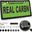 Real Carbon Fiber License Plate Frame Handcrafted 100% Full Carbon License Plate Frame Black 612 License Plate Holder Car Tag Frame with Anti Theft Screw Hardware - 1 Pack 2 Hole Slim Edge
