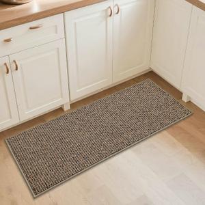 BEQHAUSE Kitchen Runner Rugs 20"x48", Non-Slip Kitchen Mats for Floor, Super Absorbent and Stain Resistant Kitchen Rug, Machine Washable Rugs for Kitchen, Hallway, Laundry & Sink, Taupe