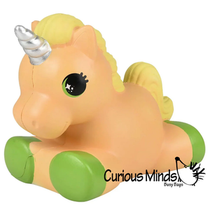 12" Jumbo Pony Unicorn Squishy Slow Rise Foam Pet Animal Toy - Scented Sensory, Stress, Fidget Toy (Yellow)