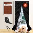 Insulated Magnetic Door Curtain for Winter, Thermal Door Cover with Triple-Layer Oxford Fabric, Windproof Cold Draft Blocker, Energy Saving Waterproof Curtain for Indoor Outdoor (Fit Door 32*80 Screen:35*82, Black)