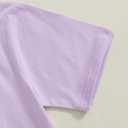 Toddler Baby Girl Boy Easter Clothes Bunny Shirt Short Sleeve Rabbit Embroidery Top Kids Easter Summer Outfit (Purple) 90