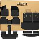 LASFIT Floor Mats & Backrest Mats & Cargo Mat for Kia Telluride 2027 (Only Fit Gas, Not Fit Hybrid), All Weather TPE Custom Fit Floor Liners with Full Set Car Mats & Trunk Mats Accessories, Black