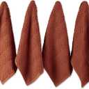 DII Luxury Barmop Collection Chevron Dishtowel Set, 16x19, Spice, 4 Piece