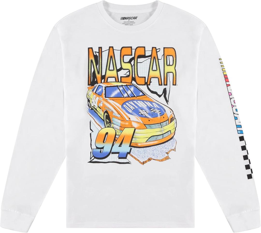 NASCAR Vintage Daytona 500 Shirt Racing Mens Graphic Long Sleeve T-Shirt (Medium)